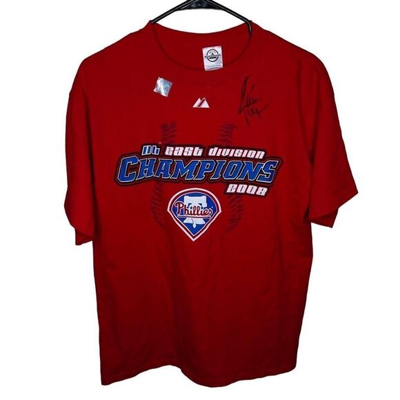 2008 Phillies Division Champions T Shirt Large - Picture 1 of 6